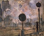 Claude Monet Exterior of Saint-Lazare Station painting